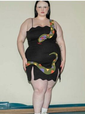 Fashion Brand Company Black Snake Mini Dress